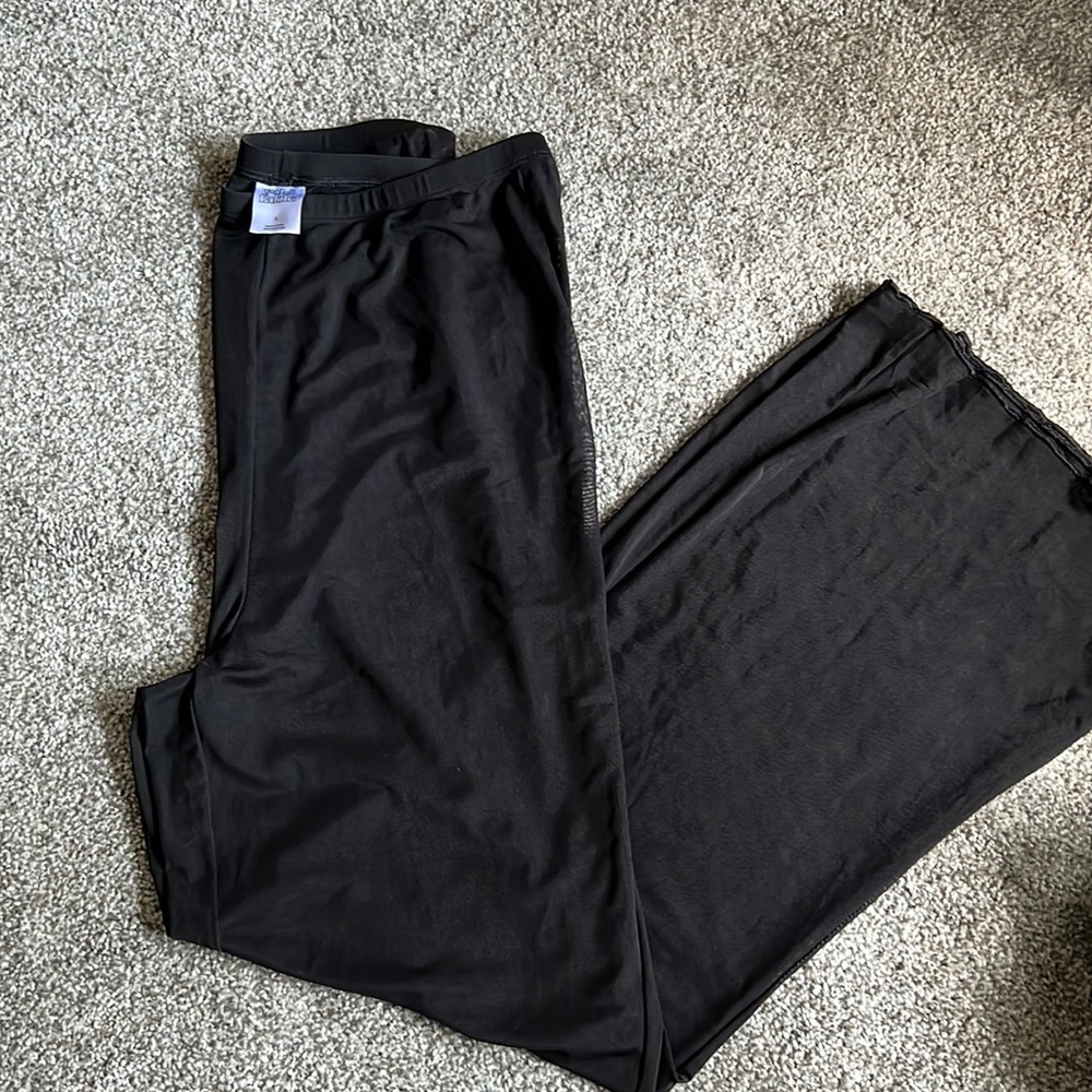 Black sheer pants / bathing suit cover up
